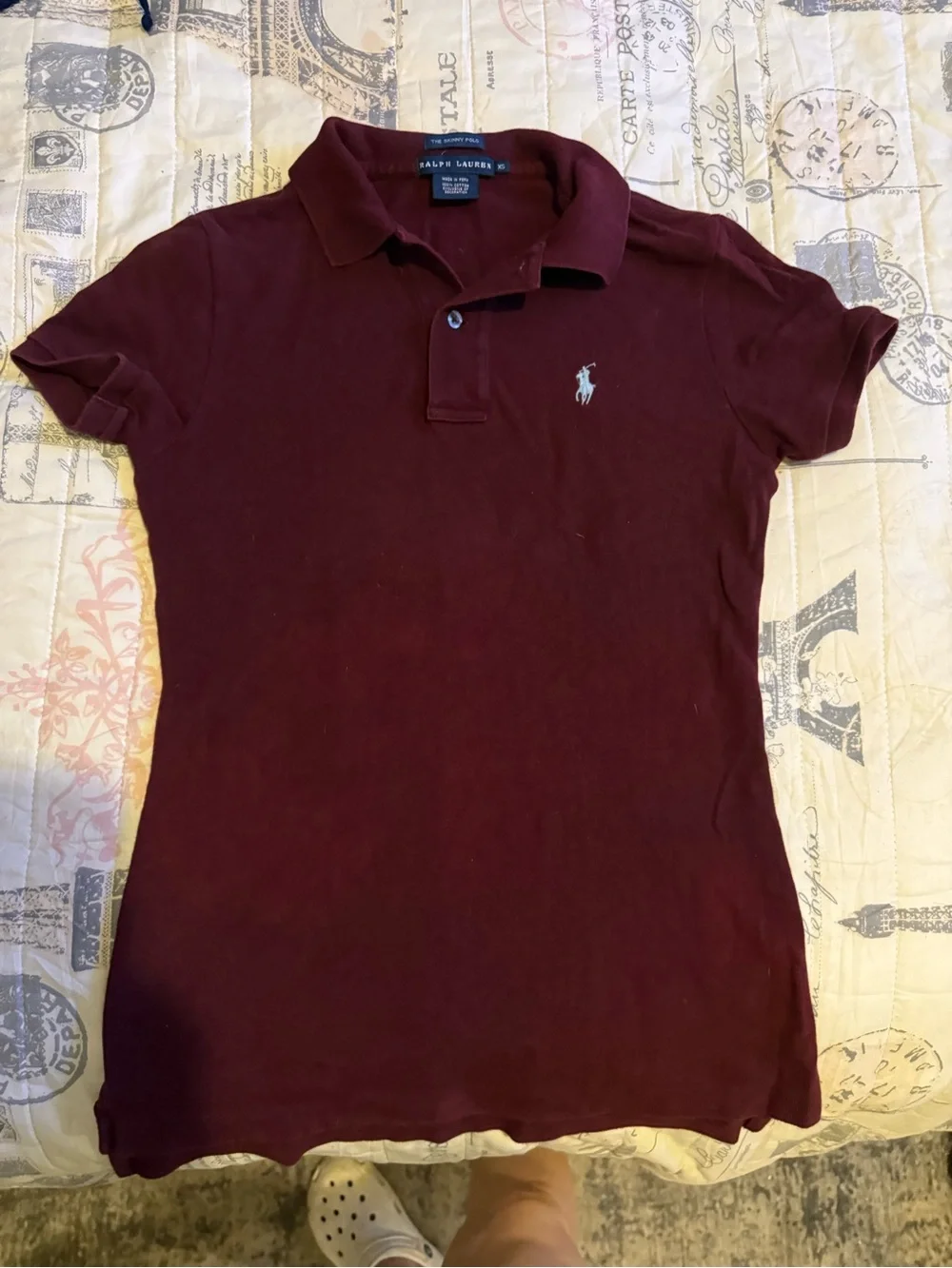 Ralph Lauren Maroon Polo Shirt with Pony Logo